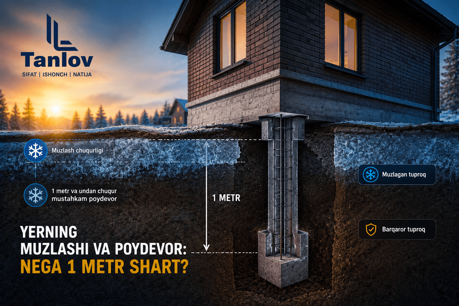 Yerning Muzlashi va Poydevor: Nega 1 Metr Shart?